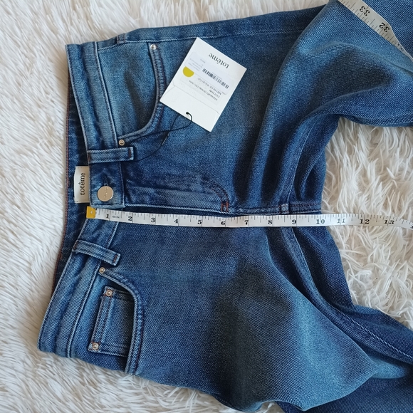 NWT Toteme Straight Leg Denim Mid Blue Wash Jeans 25/32. Inseam 26" - Picture 7 of 11
